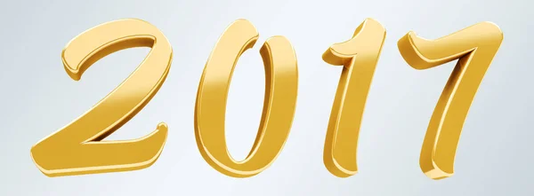 3D rendering gold 2017 new year eve illustration — Stock Photo, Image