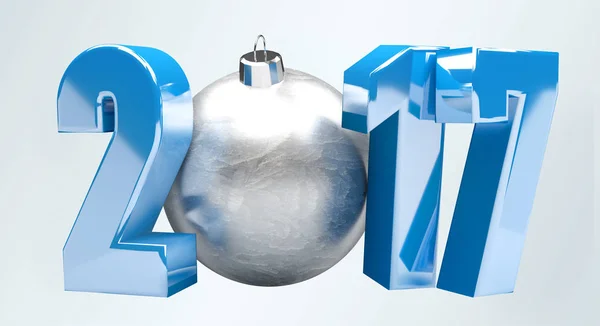 3D rendering kék 2017 új év eve illusztráció — Stock Fotó