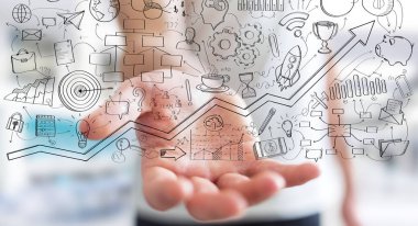 El yazması proje sunumu ile onun han tutan işadamı