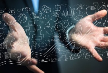 El yazması proje sunumu ile onun han tutan işadamı