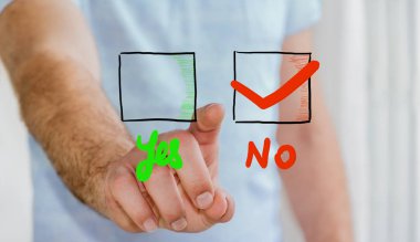 Genç adam için bir referandum Hayır oylama