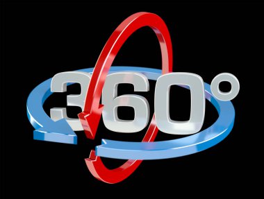 360 derece 3d render simgesi