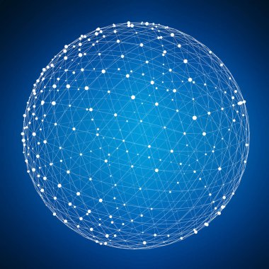 Özet Bağlantı web küre nokta ve çizgiler 3d render ile