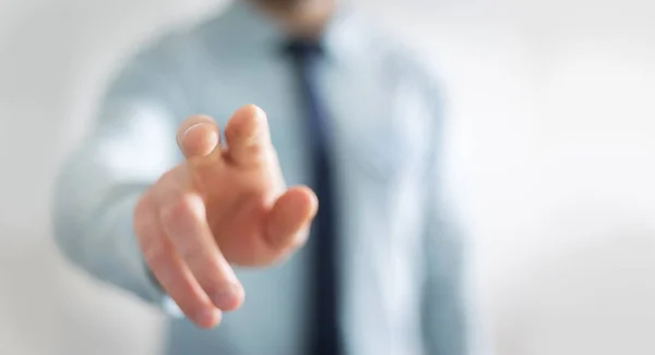 Geschäftsmann zeigt mit dem Finger — Stockfoto