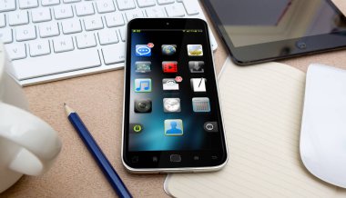 Bir Resepsiyon 3d render modern cep telefonu