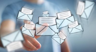 El yazması parmağıyla kişi simgesi dokunmadan işadamı