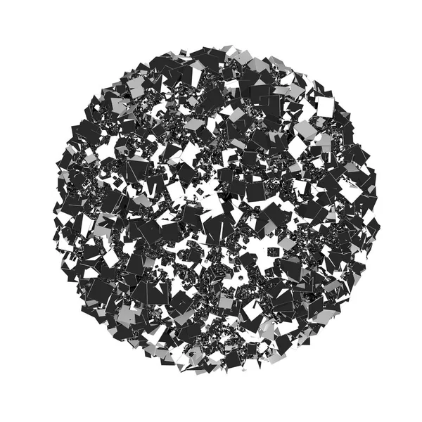 Αφηρημένη σφαίρα με λαμπερά κύβος 3d rendering — Φωτογραφία Αρχείου