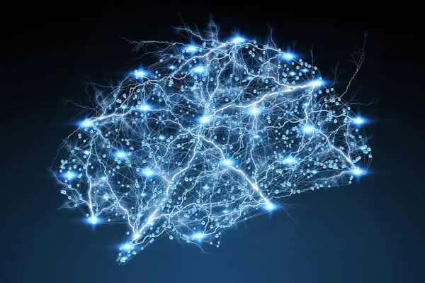 Ψηφιακή ακτινογραφία ανθρώπινος εγκέφαλος 3d rendering — Φωτογραφία Αρχείου