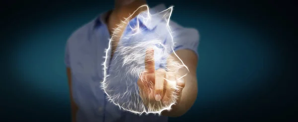 Person att röra fractal fara wolf illustration 3d renderin — Stockfoto