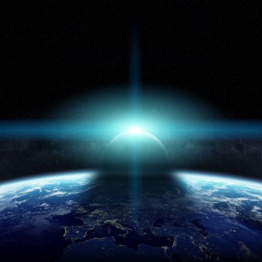 Dünyanın güneş tutulması Earth 3d işleme öğeleri 