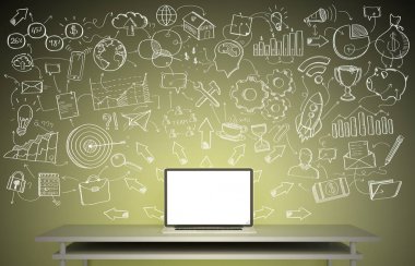 De üzerinde sarı bir duvara yazılmış el yazması proje sunumu