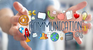 El çizimi sunum kullanarak iş adamı