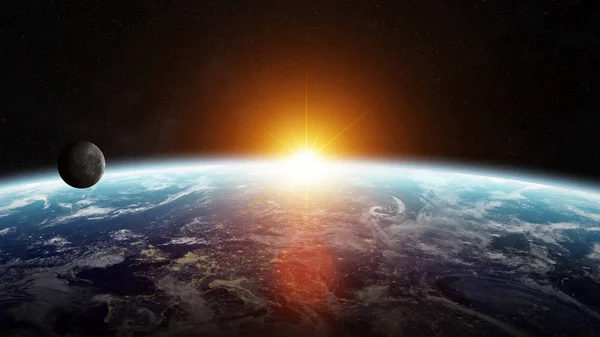 この画像の furnis の空間 3 d レンダリング要素の地球 — ストック写真