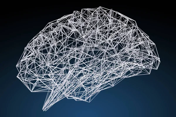 Digitale x-ray menselijk brein 3D-rendering — Stockfoto