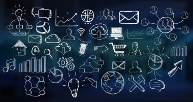 Elle çizilmiş web Icons set