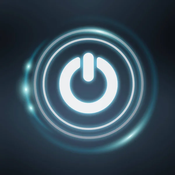 Vit och glödande blå switch power ikonen 3d-rendering — Stockfoto