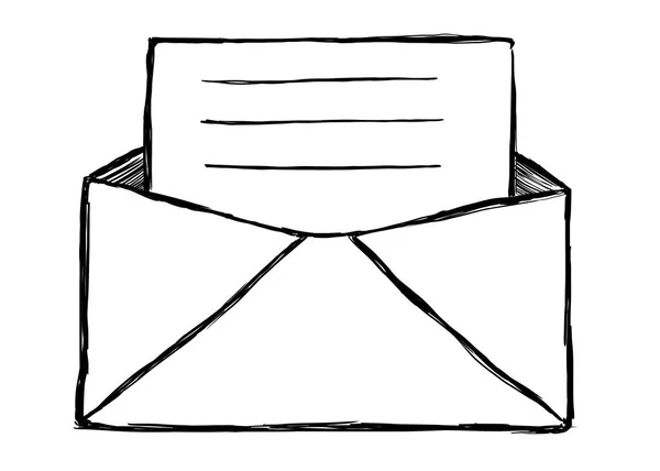 Illustrazione icona email disegnata a mano — Foto Stock