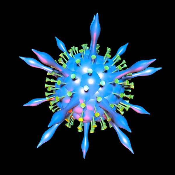 Барвистий вірус крупним планом ілюстрація — стокове фото