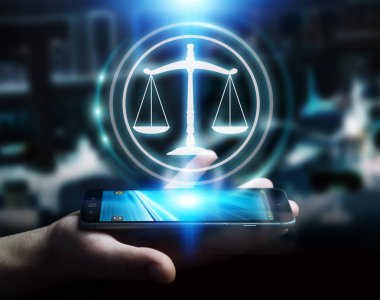 Yasalara koruma sağ 3d rendering kullanarak iş adamı