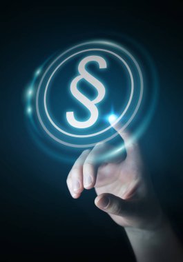 Yasalara koruma sağ 3d rendering kullanarak iş kadını