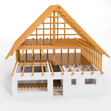 3D render bitmemiş planı ev