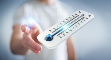 Sıcaklık kontrol işadamı 3B oluşturmayı bırak