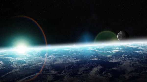 Planet Erde im Weltraum 3D-Rendering-Elemente dieses Bildes furnis — Stockfoto
