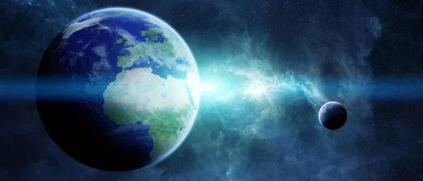 Planeet aarde in de ruimte 3d rendering elementen van deze afbeelding furnis — Stockfoto