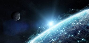 Veri değişimi ve küresel ağ üzerinden dünya 3d render