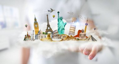 Onun f ile ünlü anıtlarından dolu bir bulutu dokunmadan işadamı