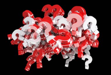 3D render soru işaretleri