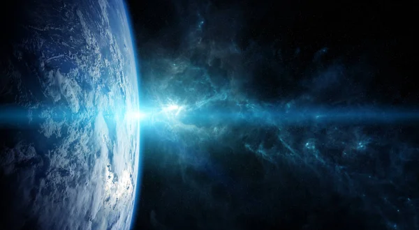 Planeta Terra no espaço 3D elementos de renderização desta imagem furnis — Fotografia de Stock
