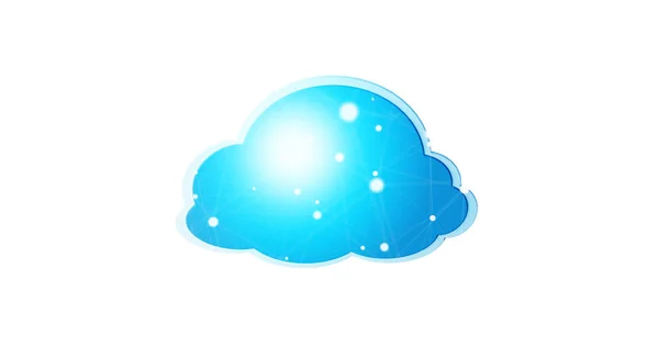 Nube digital azul y blanca Representación 3D — Foto de Stock