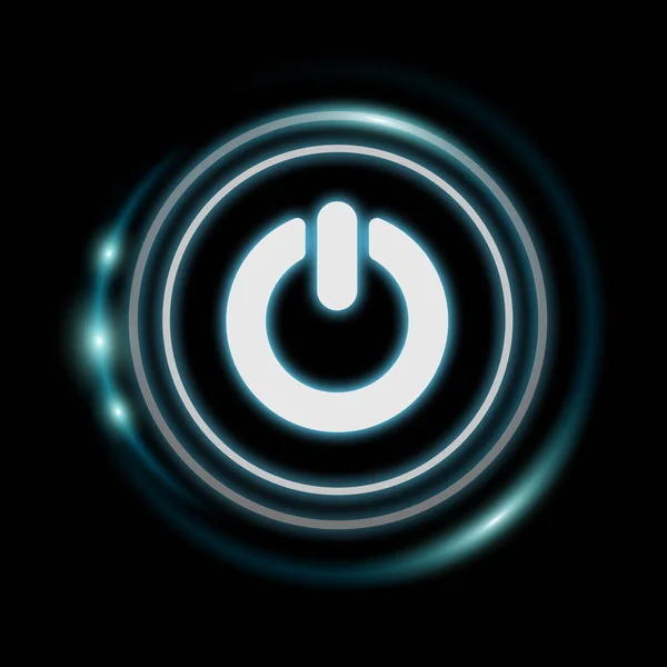 Weißes und leuchtendes blaues Schalter Power Icon 3d Rendering — Stockfoto