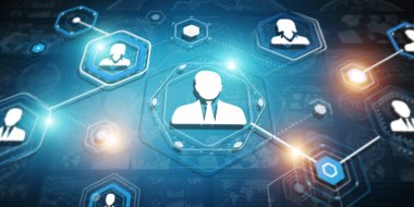 3D render işadamı bağlantı arabirimi