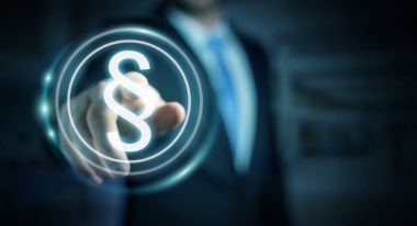 Yasalara koruma sağ 3d rendering kullanarak iş adamı