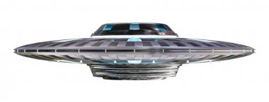 Vintage Ufo beyaz zemin üzerine 3d render izole