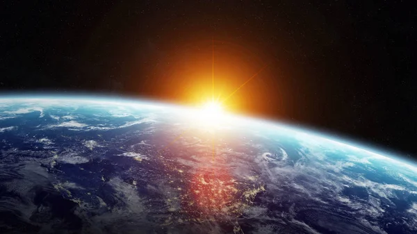 Planet Earth in space 3D rendering elements of this image furnis — Stock Photo, Image