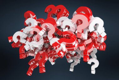 3D render soru işaretleri