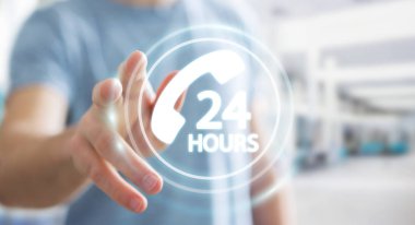 Yardım hattı yardım almak 3d rendering kullanarak iş adamı