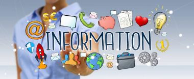 El çizimi sunum kullanarak iş kadını