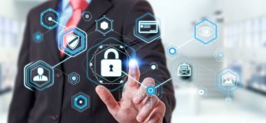 Bir siber saldırı 3d render engellemek için antivirus istimal iş adamı