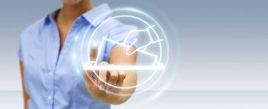 Dijital arabirimi 3d rendering kullanarak oylama işkadını