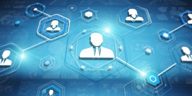 3D render işadamı bağlantı arabirimi