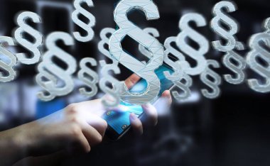 Yasalara koruma sağ 3d rendering kullanarak iş adamı