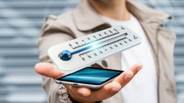 Sıcaklık kontrol işadamı 3B oluşturmayı bırak