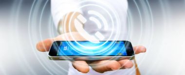 Yardım hattı yardım almak 3d rendering kullanarak iş adamı