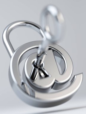 Dijital ilgi asma kilit 3d render