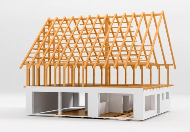 3D render bitmemiş planı ev