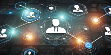 3D render işadamı bağlantı arabirimi